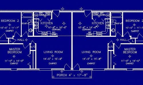 2 Bedroom Duplex floor plan by S.S. Steele Homes